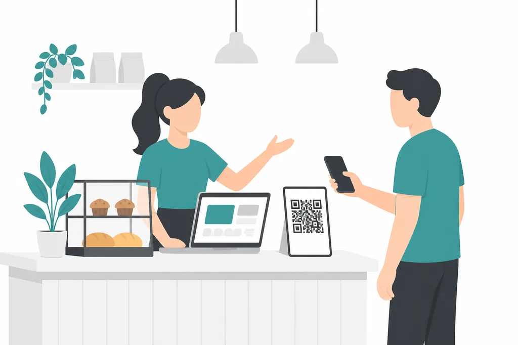 店舗のQRコードとサイト導線のイメージ