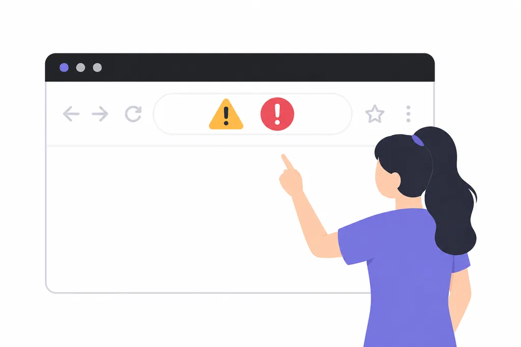 ブラウザのURL欄に表示される三角の警告マーク