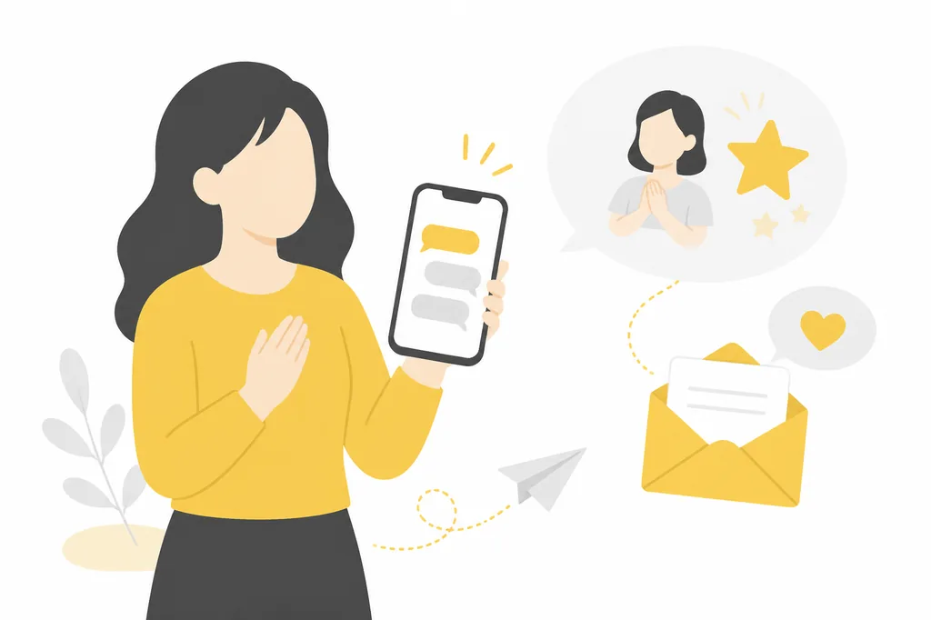 LINEで感想依頼を送るイメージ