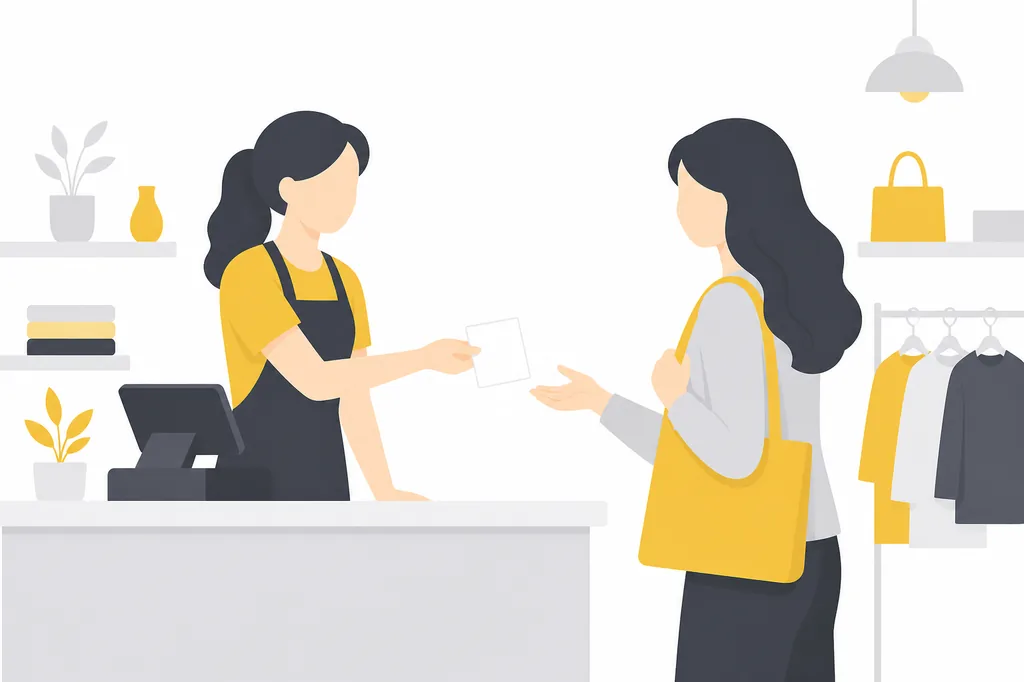 店頭でアンケートをお願いするイメージ