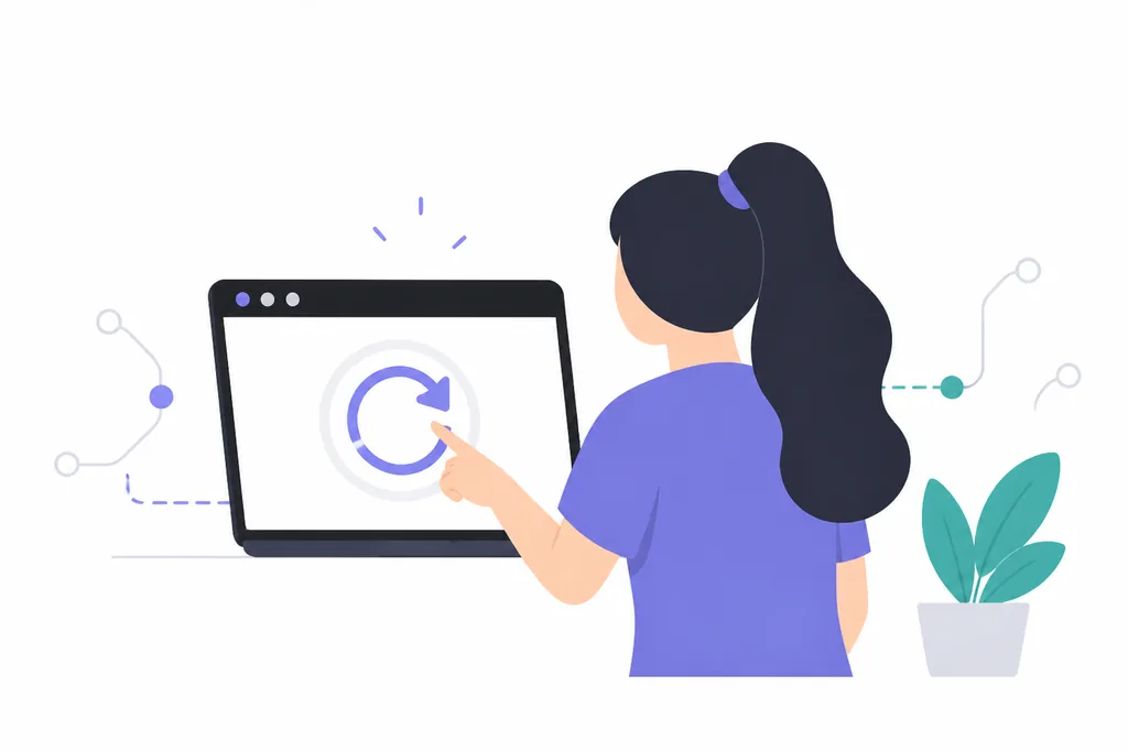 ブラウザを再起動して表示を確認するイメージ
