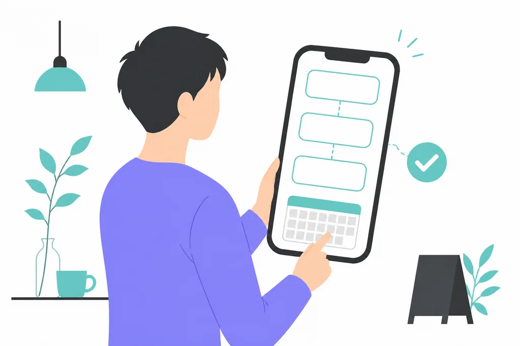 スマホから予約フォームを進めるイメージ